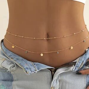 Gold Layered Waist Chain with Charms